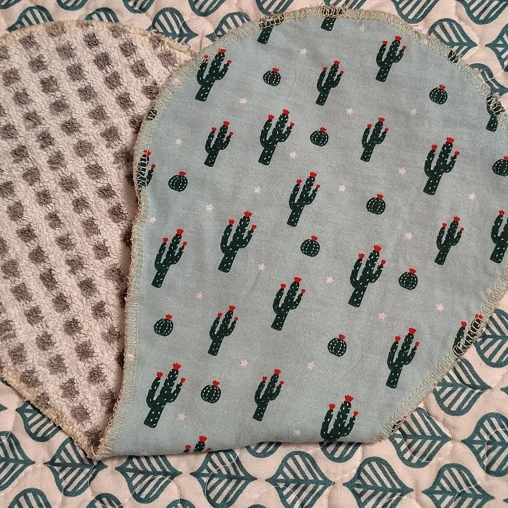 Set Of 4 Burp Clothes Western Cowboy Mouse And Cactus